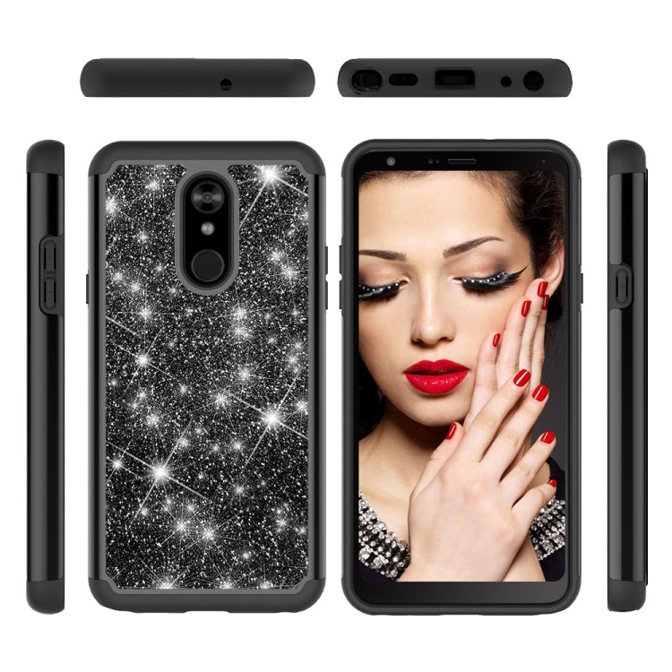 Glitter Powder Contrast Skin Shockproof Silicone + PC Protective Case for LG Stylo 5