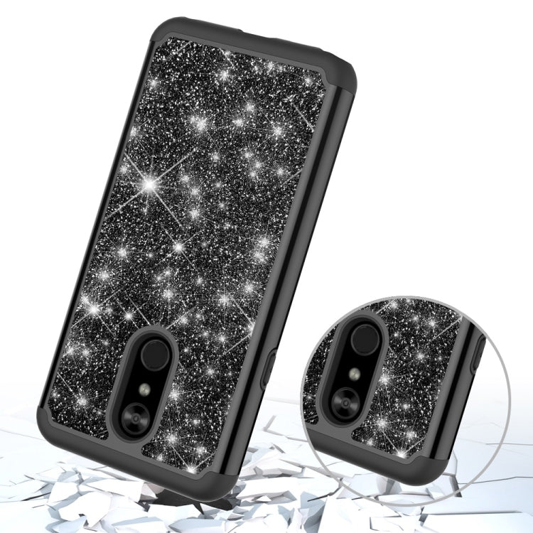 Glitter Powder Contrast Skin Shockproof Silicone + PC Protective Case for LG Stylo 5