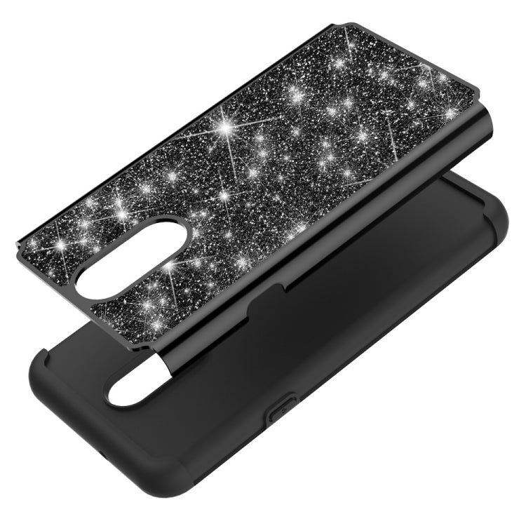 Glitter Powder Contrast Skin Shockproof Silicone + PC Protective Case for LG Stylo 5