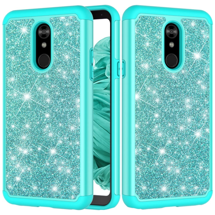 Glitter Powder Contrast Skin Shockproof Silicone + PC Protective Case for LG Stylo 5