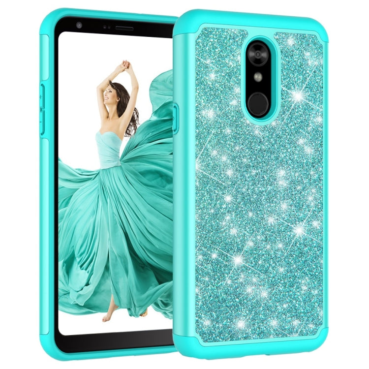 Glitter Powder Contrast Skin Shockproof Silicone + PC Protective Case for LG Stylo 5