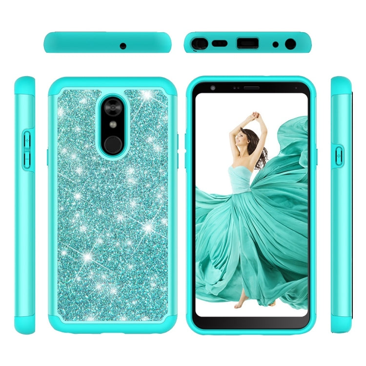 Glitter Powder Contrast Skin Shockproof Silicone + PC Protective Case for LG Stylo 5