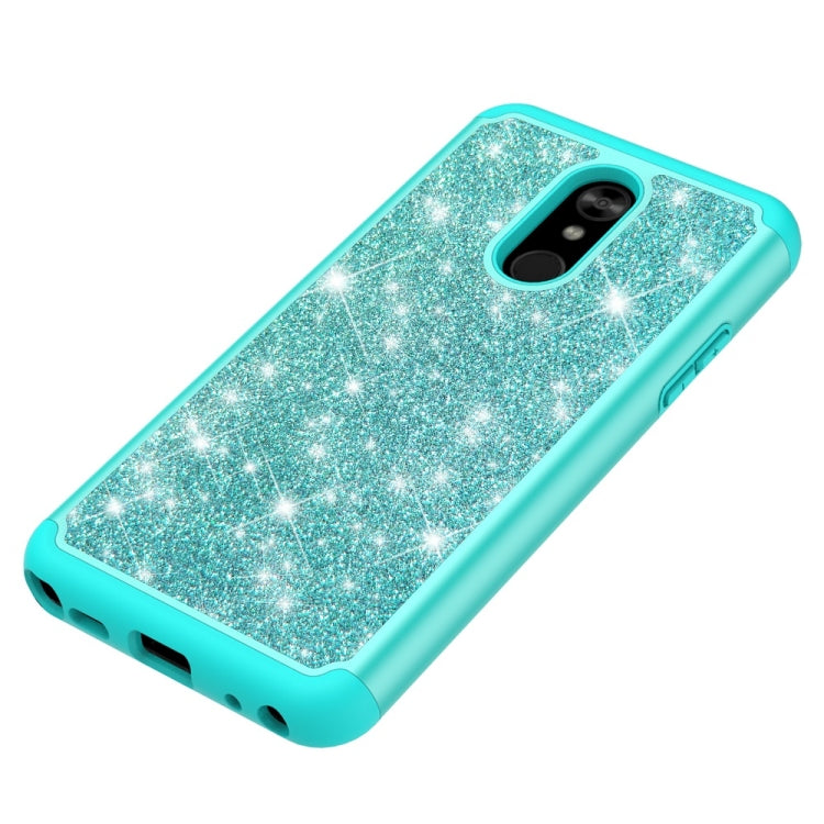 Glitter Powder Contrast Skin Shockproof Silicone + PC Protective Case for LG Stylo 5