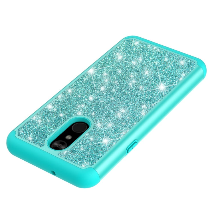 Glitter Powder Contrast Skin Shockproof Silicone + PC Protective Case for LG Stylo 5