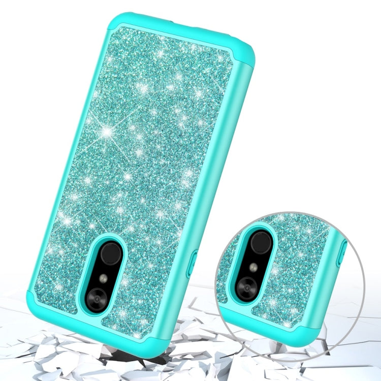 Glitter Powder Contrast Skin Shockproof Silicone + PC Protective Case for LG Stylo 5