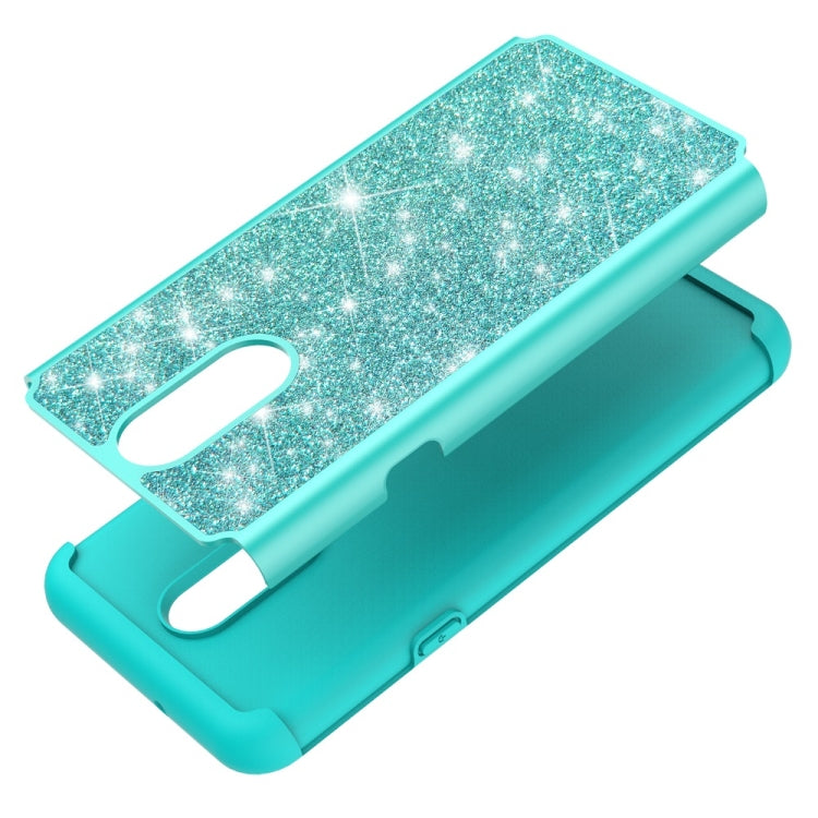 Glitter Powder Contrast Skin Shockproof Silicone + PC Protective Case for LG Stylo 5