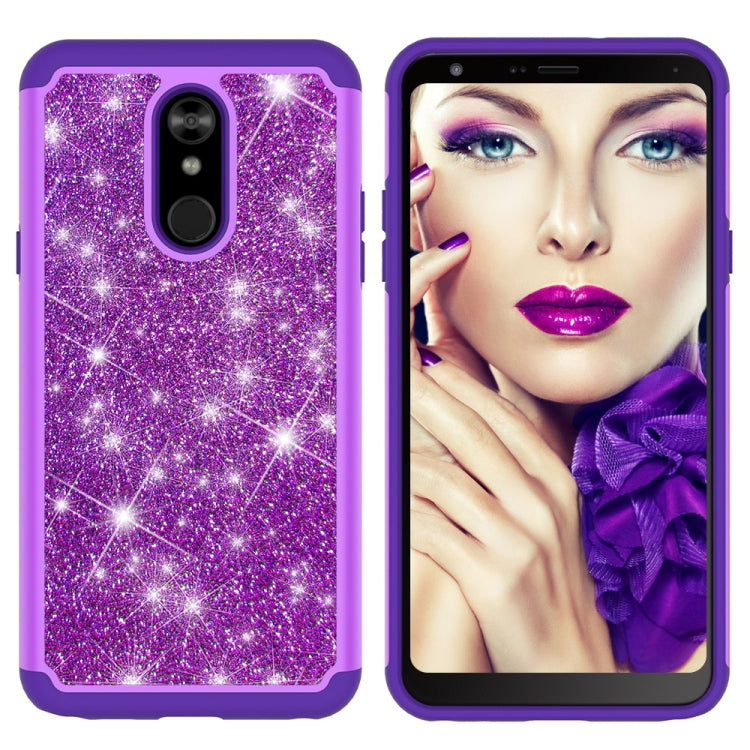 Glitter Powder Contrast Skin Shockproof Silicone + PC Protective Case for LG Stylo 5