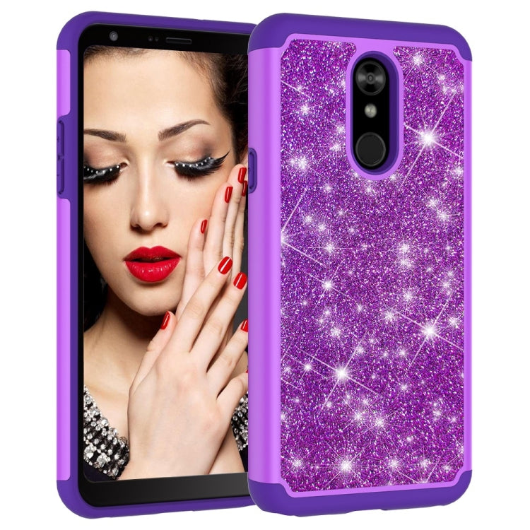 Glitter Powder Contrast Skin Shockproof Silicone + PC Protective Case for LG Stylo 5