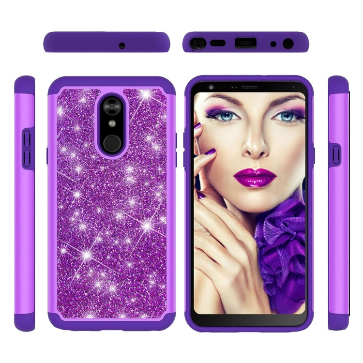Glitter Powder Contrast Skin Shockproof Silicone + PC Protective Case for LG Stylo 5