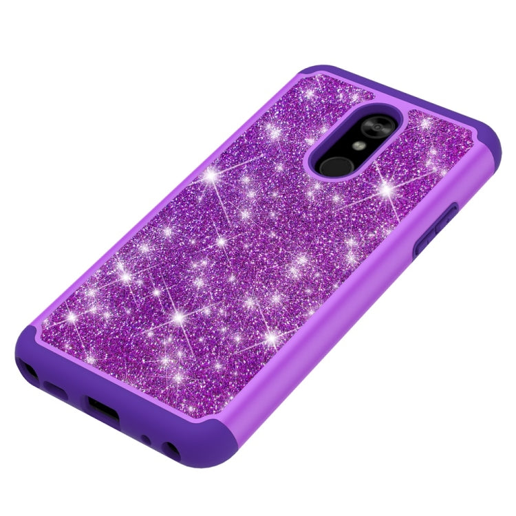 Glitter Powder Contrast Skin Shockproof Silicone + PC Protective Case for LG Stylo 5