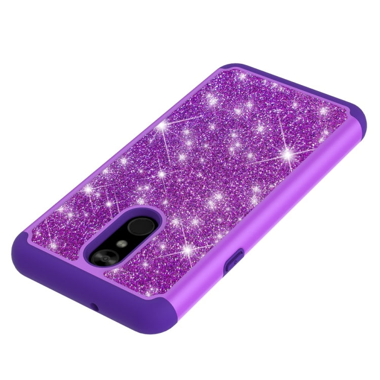 Glitter Powder Contrast Skin Shockproof Silicone + PC Protective Case for LG Stylo 5