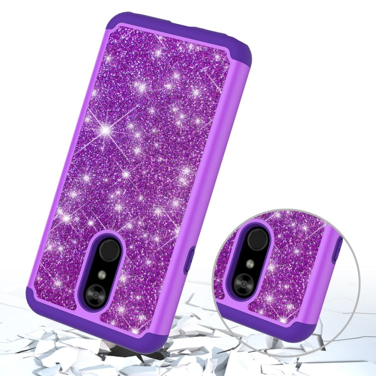 Glitter Powder Contrast Skin Shockproof Silicone + PC Protective Case for LG Stylo 5