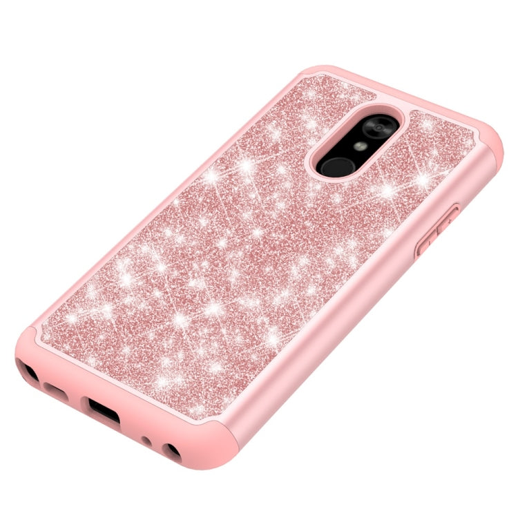 Glitter Powder Contrast Skin Shockproof Silicone + PC Protective Case for LG Stylo 5