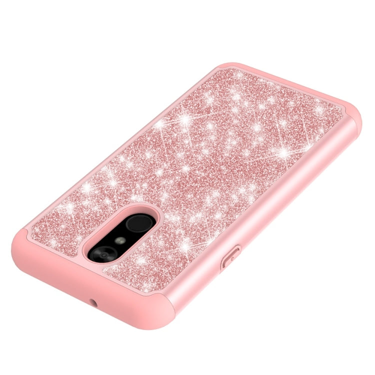 Glitter Powder Contrast Skin Shockproof Silicone + PC Protective Case for LG Stylo 5