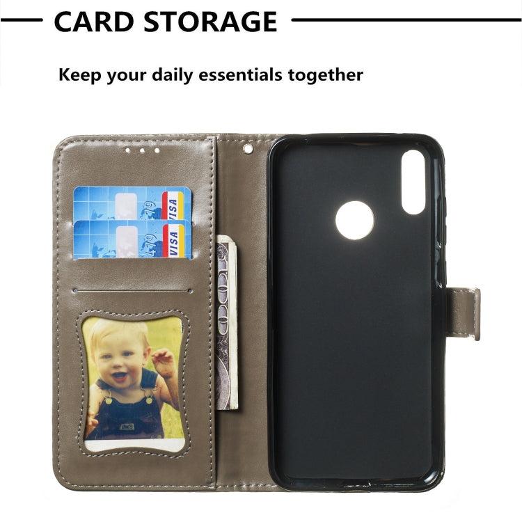 Pressed Printing Rattan Flower Pattern Horizontal Flip PU Leather Case for Huawei Y7 2019 / Enjoy 9, with Holder & Card Slots & Wallet & Photo Frame