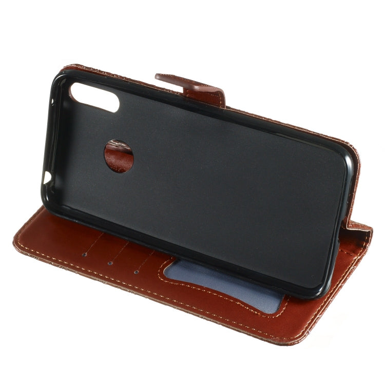 Pressed Printing Rattan Flower Pattern Horizontal Flip PU Leather Case for Huawei Y7 2019 / Enjoy 9, with Holder & Card Slots & Wallet & Photo Frame