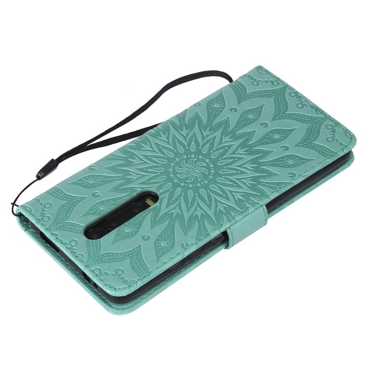 Pressed Printing Sunflower Pattern Horizontal Flip PU Leather Case for Xiaomi Mi 9T & Mi 9T Pro & Redmi K20 & K20 Pro, with Holder & Card Slots & Wallet & Lanyard