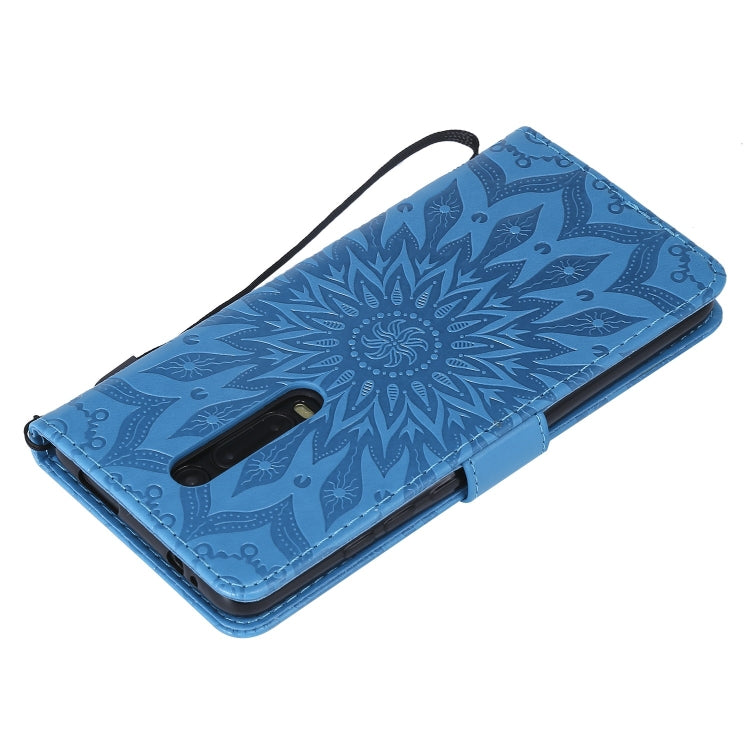 Pressed Printing Sunflower Pattern Horizontal Flip PU Leather Case for Xiaomi Mi 9T & Mi 9T Pro & Redmi K20 & K20 Pro, with Holder & Card Slots & Wallet & Lanyard