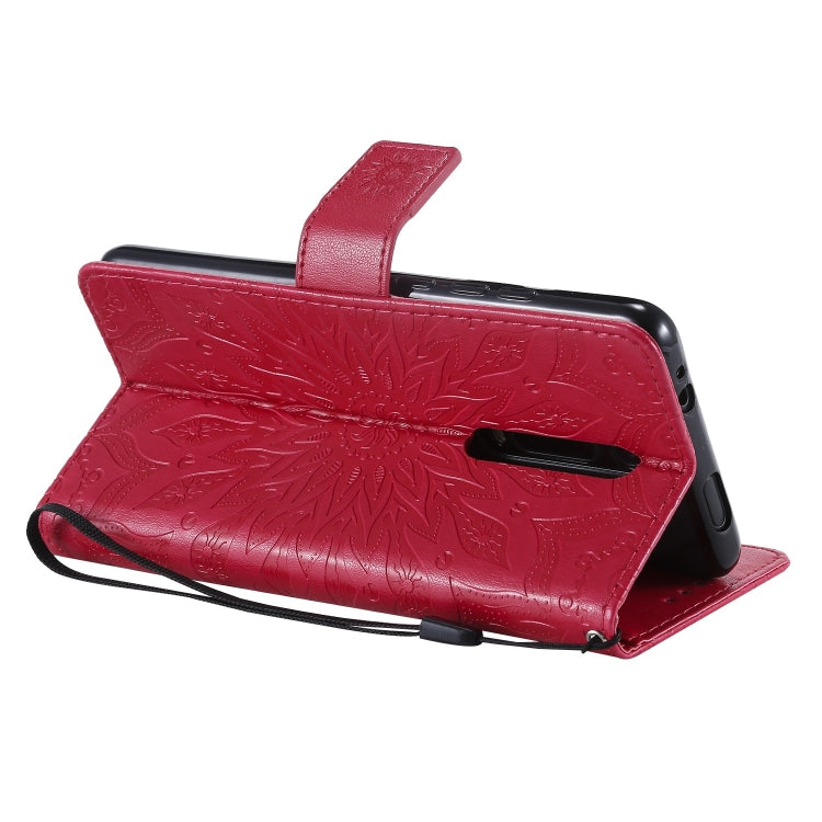 Pressed Printing Sunflower Pattern Horizontal Flip PU Leather Case for Xiaomi Mi 9T & Mi 9T Pro & Redmi K20 & K20 Pro, with Holder & Card Slots & Wallet & Lanyard