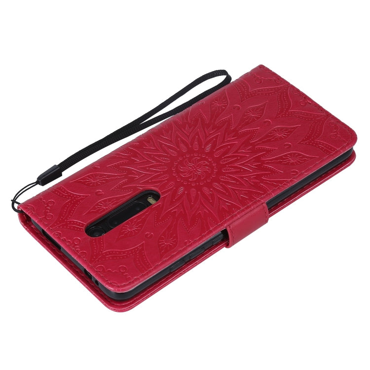 Pressed Printing Sunflower Pattern Horizontal Flip PU Leather Case for Xiaomi Mi 9T & Mi 9T Pro & Redmi K20 & K20 Pro, with Holder & Card Slots & Wallet & Lanyard