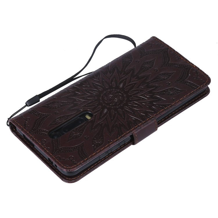 Pressed Printing Sunflower Pattern Horizontal Flip PU Leather Case for Xiaomi Mi 9T & Mi 9T Pro & Redmi K20 & K20 Pro, with Holder & Card Slots & Wallet & Lanyard