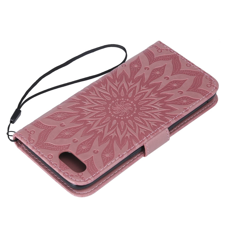 Pressed Printing Sunflower Pattern Horizontal Flip PU Leather Case for OPPO A1K / C2, with Holder & Card Slots & Wallet & Lanyard