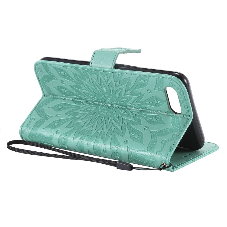 Pressed Printing Sunflower Pattern Horizontal Flip PU Leather Case for OPPO A1K / C2, with Holder & Card Slots & Wallet & Lanyard