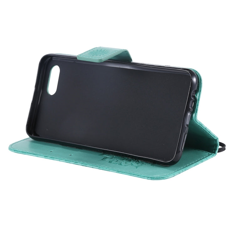 Pressed Printing Sunflower Pattern Horizontal Flip PU Leather Case for OPPO A1K / C2, with Holder & Card Slots & Wallet & Lanyard