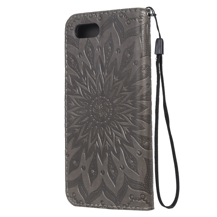 Pressed Printing Sunflower Pattern Horizontal Flip PU Leather Case for OPPO A1K / C2, with Holder & Card Slots & Wallet & Lanyard