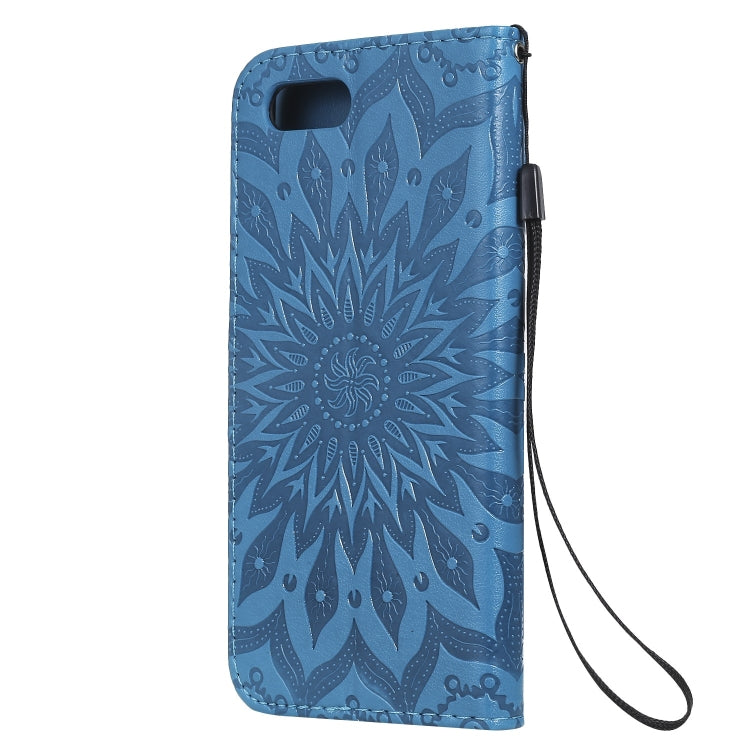 Pressed Printing Sunflower Pattern Horizontal Flip PU Leather Case for OPPO A1K / C2, with Holder & Card Slots & Wallet & Lanyard