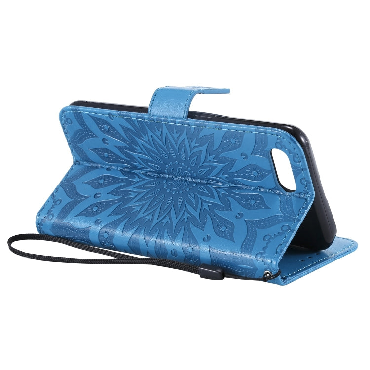 Pressed Printing Sunflower Pattern Horizontal Flip PU Leather Case for OPPO A1K / C2, with Holder & Card Slots & Wallet & Lanyard