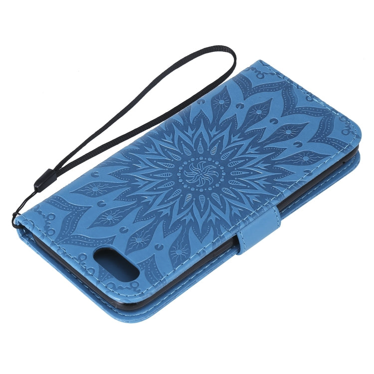 Pressed Printing Sunflower Pattern Horizontal Flip PU Leather Case for OPPO A1K / C2, with Holder & Card Slots & Wallet & Lanyard