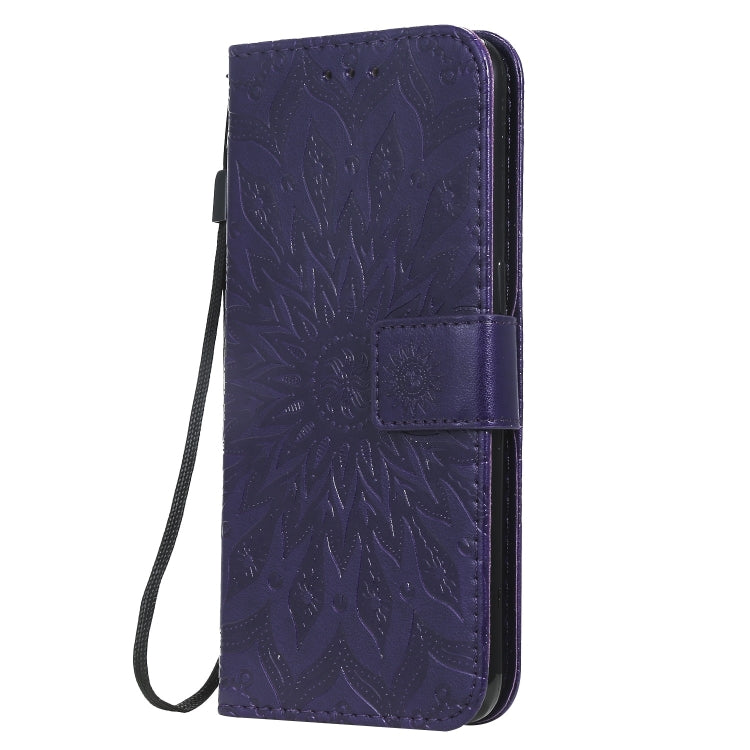 Pressed Printing Sunflower Pattern Horizontal Flip PU Leather Case for OPPO A1K / C2, with Holder & Card Slots & Wallet & Lanyard
