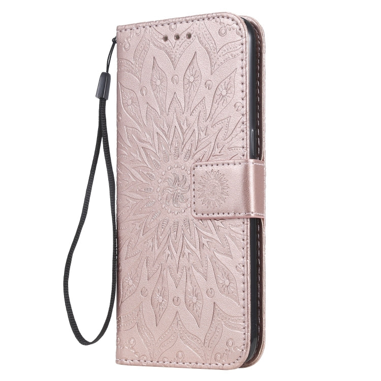 Pressed Printing Sunflower Pattern Horizontal Flip PU Leather Case for OPPO A1K / C2, with Holder & Card Slots & Wallet & Lanyard