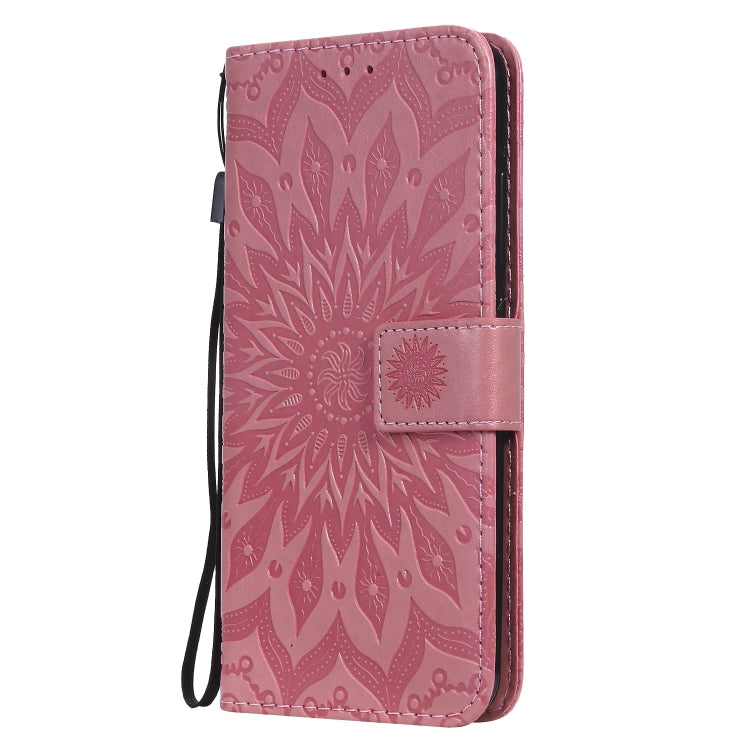 Pressed Printing Sunflower Pattern Horizontal Flip PU Leather Case for Vivo Y93 / Y91 / Y95, with Holder & Card Slots & Wallet & Lanyard