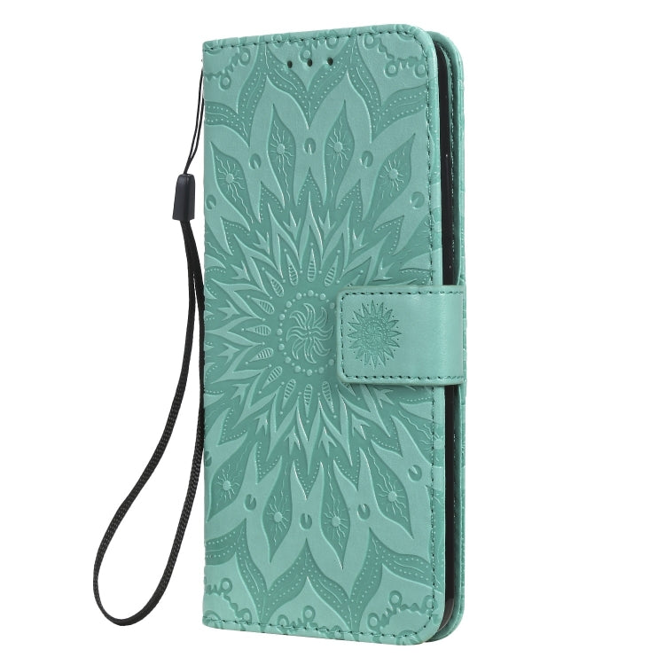 Pressed Printing Sunflower Pattern Horizontal Flip PU Leather Case for Vivo Y93 / Y91 / Y95, with Holder & Card Slots & Wallet & Lanyard
