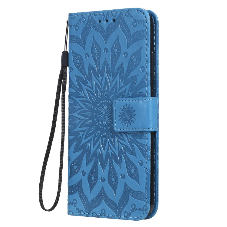 Pressed Printing Sunflower Pattern Horizontal Flip PU Leather Case for Vivo Y93 / Y91 / Y95, with Holder & Card Slots & Wallet & Lanyard