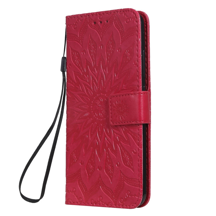 Pressed Printing Sunflower Pattern Horizontal Flip PU Leather Case for Vivo Y93 / Y91 / Y95, with Holder & Card Slots & Wallet & Lanyard