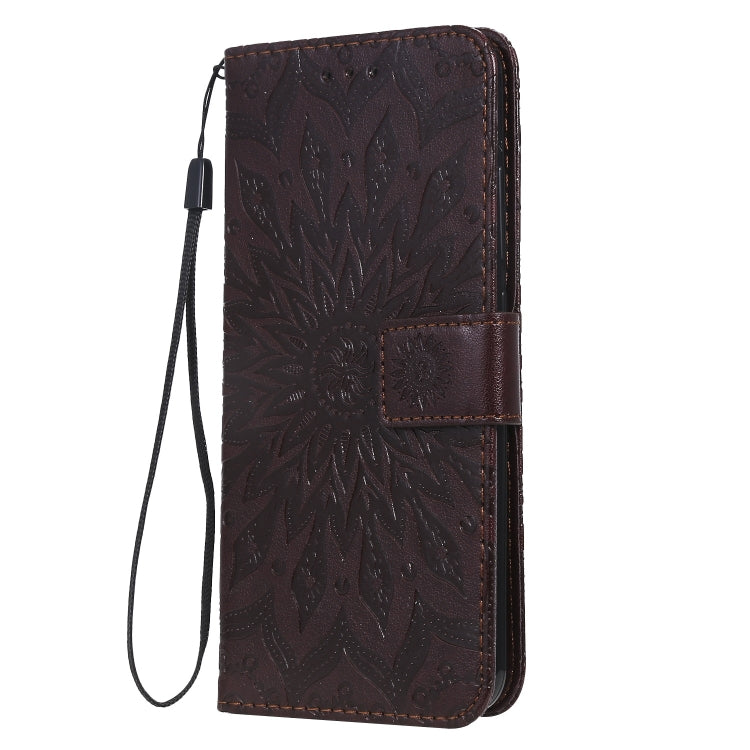 Pressed Printing Sunflower Pattern Horizontal Flip PU Leather Case for Vivo Y93 / Y91 / Y95, with Holder & Card Slots & Wallet & Lanyard