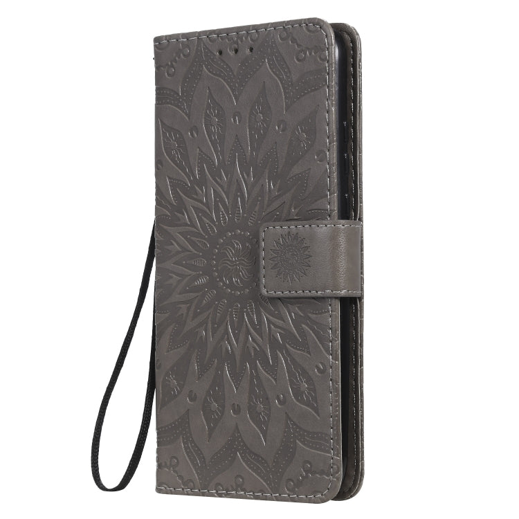 Pressed Printing Sunflower Pattern Horizontal Flip PU Leather Case for Huawei Nova 5i / P20 Lite (2019), with Holder & Card Slots & Wallet & Lanyard
