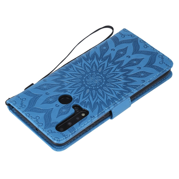Pressed Printing Sunflower Pattern Horizontal Flip PU Leather Case for Huawei Nova 5i / P20 Lite (2019), with Holder & Card Slots & Wallet & Lanyard