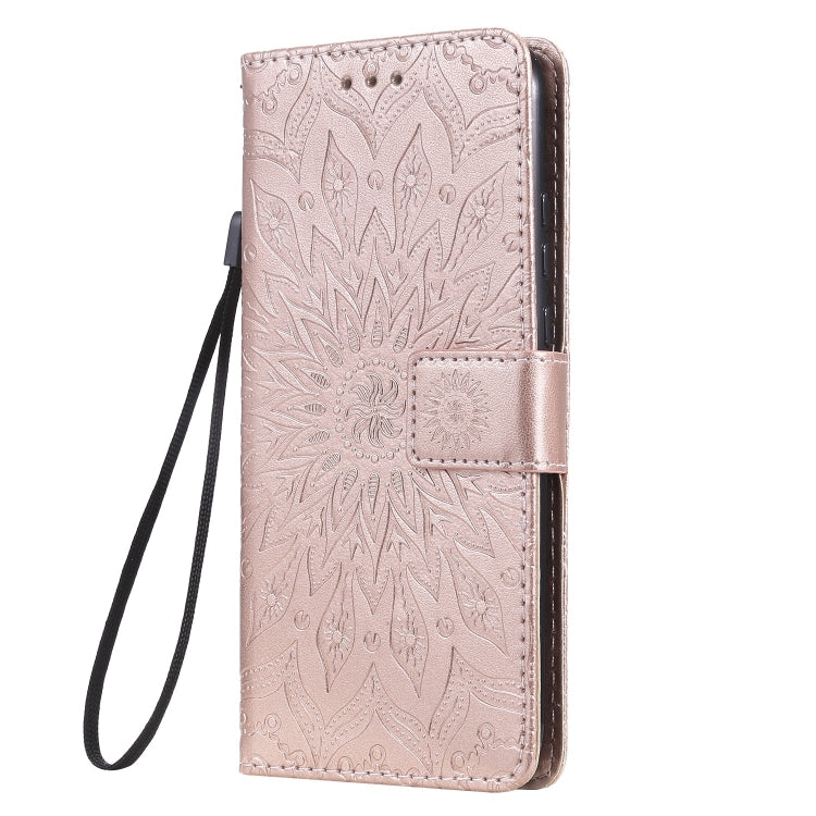 Pressed Printing Sunflower Pattern Horizontal Flip PU Leather Case for Huawei Nova 5i / P20 Lite (2019), with Holder & Card Slots & Wallet & Lanyard