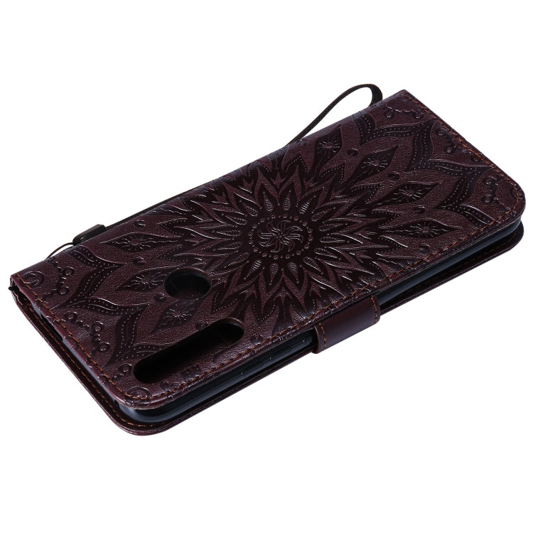Pressed Printing Sunflower Pattern Horizontal Flip PU Leather Case for Huawei P Smart Z / Y9 Prime (2019), with Holder & Card Slots & Wallet & Lanyard