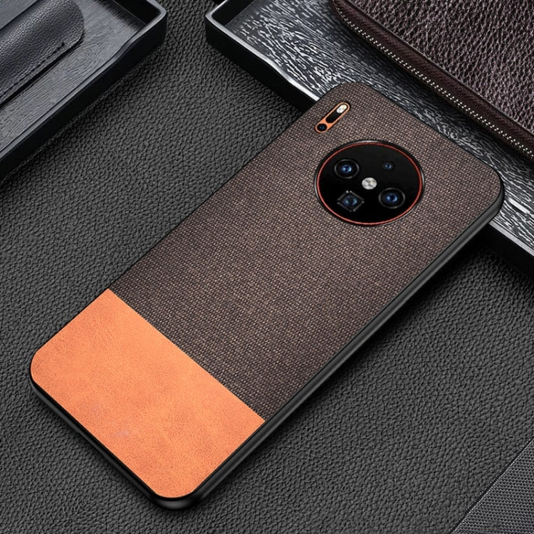 For Huawei Mate 30 Pro Shockproof Splicing PU + Cloth Texture PC + TPU Protective Case