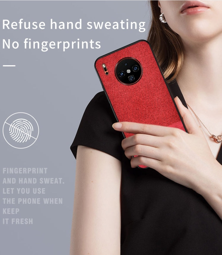 For Huawei Mate 30 Pro Shockproof Splicing PU + Cloth Texture PC + TPU Protective Case