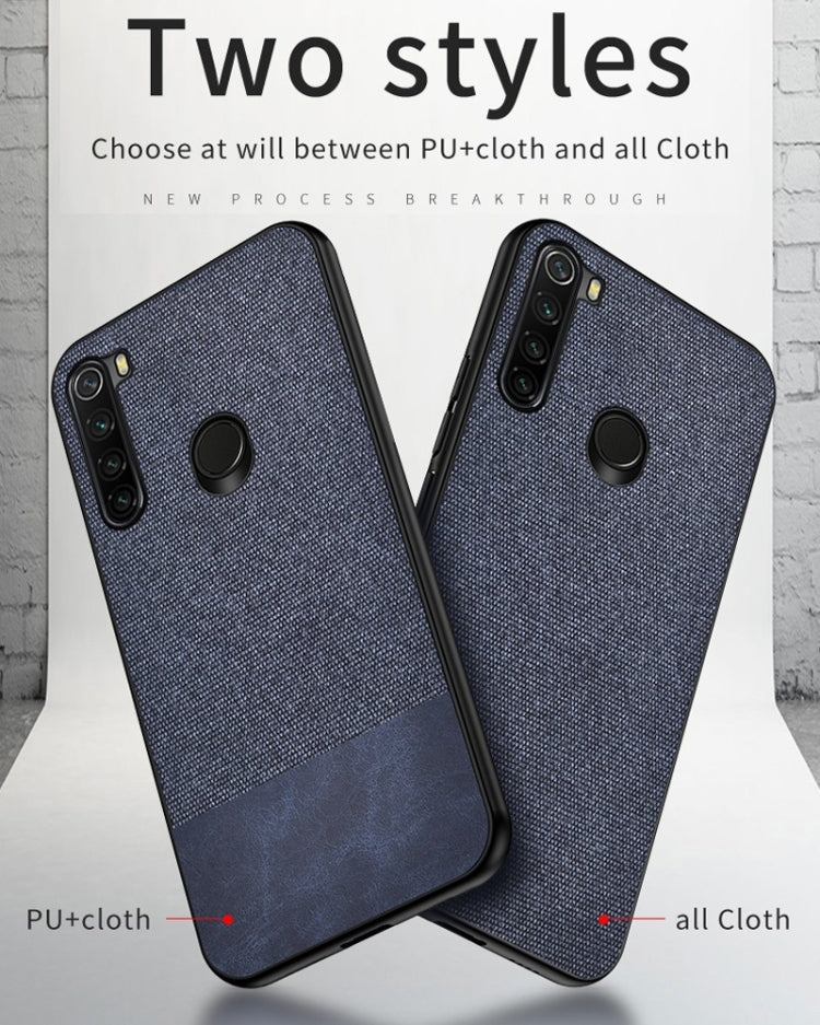 For Xiaomi Redmi Note 8 Shockproof Splicing PU + Cloth Texture PC + TPU Protective Case