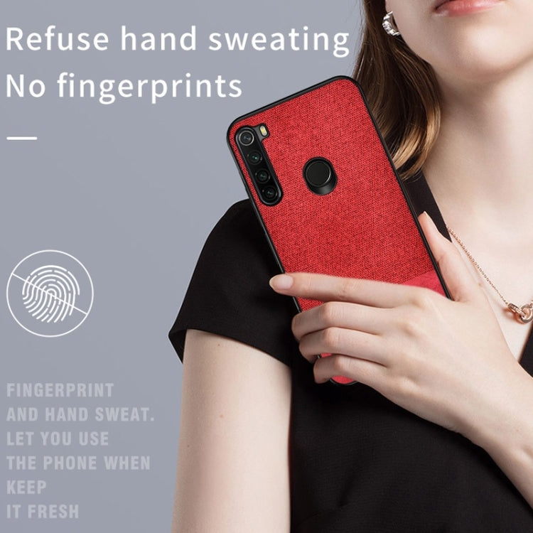 For Xiaomi Redmi Note 8 Shockproof Splicing PU + Cloth Texture PC + TPU Protective Case