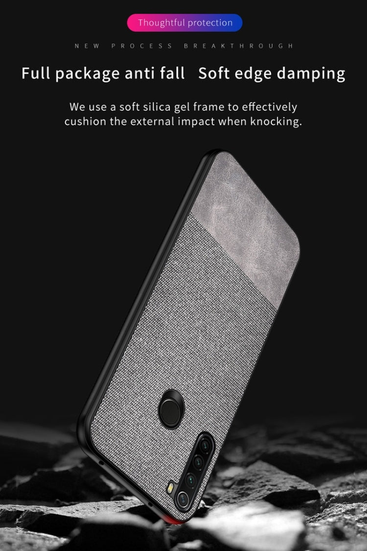 For Xiaomi Redmi Note 8 Shockproof Splicing PU + Cloth Texture PC + TPU Protective Case