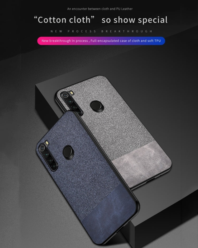 For Xiaomi Redmi Note 8 Shockproof Splicing PU + Cloth Texture PC + TPU Protective Case