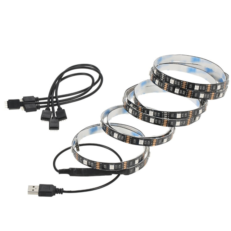 YWXLight 1 to 4 TV Background Bluetooth APP Mobile Phone Controller USB LED Light Strip